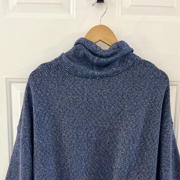 Purejill Woman's Blue Textured Cowl Neck Over-Sized Pull-Over Knit Sweater Sz Lr - Picture 3 of 8